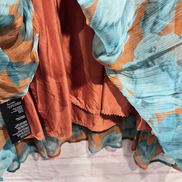 Anthropologie The Marais Floral Chiffon Maxi Dress Long Sleeves Boho Size XXS - Picture 10 of 13